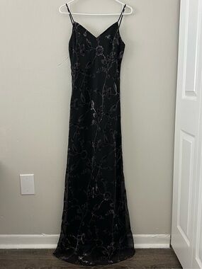 VTG Fanny Velvet Floral Gown Dress Y2K 90s Whimsigoth Fairy Grunge Overlay Sz M